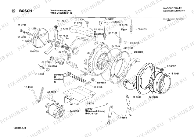 Взрыв-схема стиральной машины Bosch V452526 V4525 - Схема узла 03