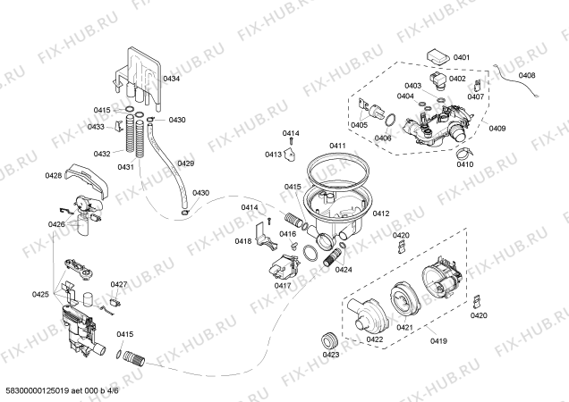 Схема №6 SHX56C06UC Bosch с изображением Регулировочный узел для электропосудомоечной машины Bosch 00665244