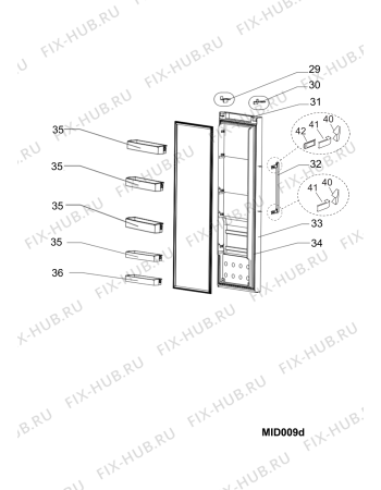 Схема №2 SDAH1832KUK (F089864) с изображением Дверка для холодильника Indesit C00345580
