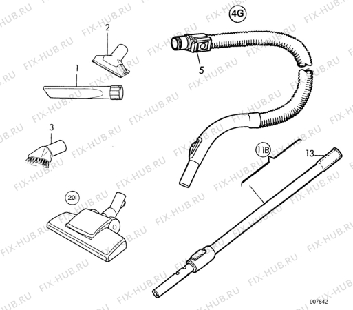 Взрыв-схема пылесоса Electrolux Z5125 - Схема узла Accessories
