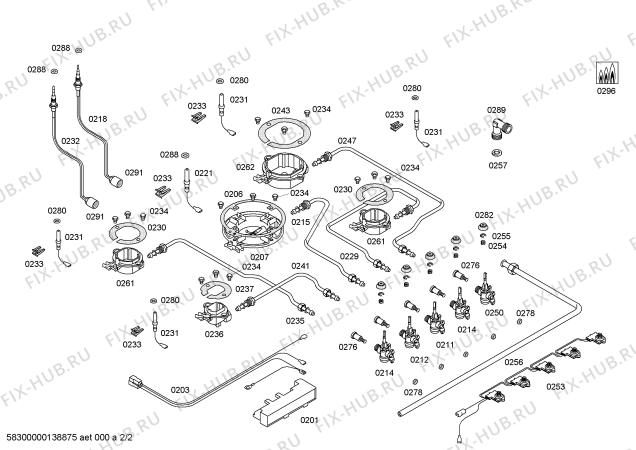 Схема №2 3ETG399N с изображением Труба для плиты (духовки) Siemens 00660704
