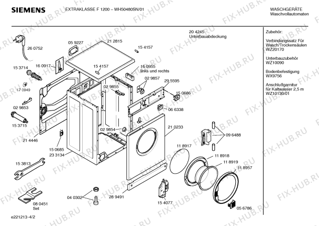 Схема №3 WH50480SN EXTRAKLASSE F1200 с изображением Инструкция по эксплуатации для стиральной машины Siemens 00523106