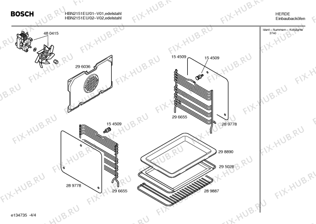 Взрыв-схема плиты (духовки) Bosch HBN2151EU - Схема узла 04