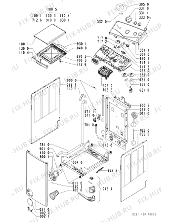 Схема №2 AWT 4090 с изображением Обшивка для стиралки Whirlpool 481245215436