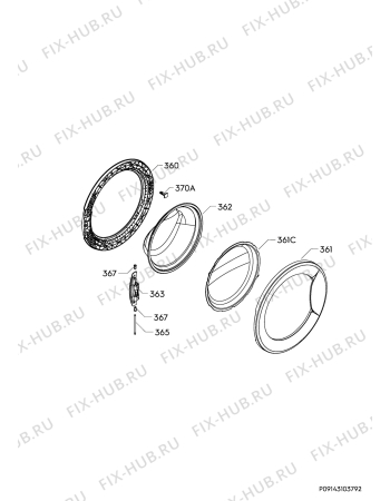 Взрыв-схема стиральной машины Electrolux EW7W368SI - Схема узла Door 003
