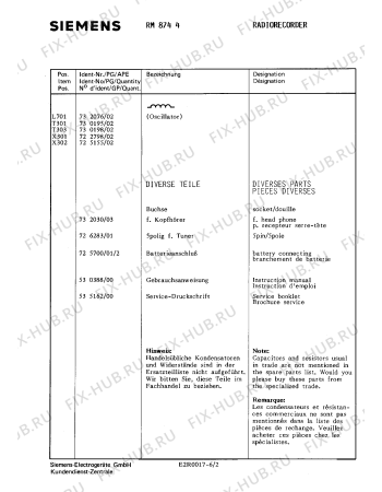 Взрыв-схема аудиотехники Siemens RM8744 - Схема узла 02