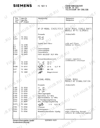 Взрыв-схема телевизора Siemens FC9224 - Схема узла 09