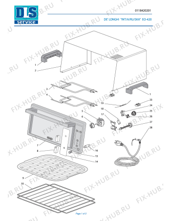 Схема №1 DISTINTA EOI407J-BZ с изображением Контейнер для электропечи DELONGHI 7011811431