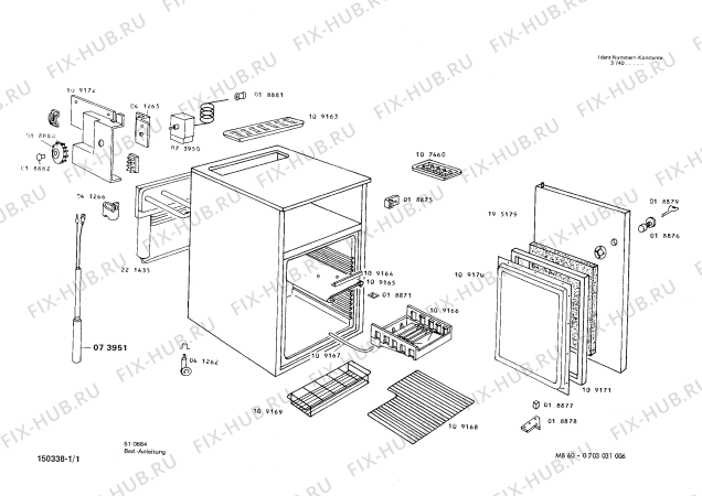 Схема №1 0703031006 MB60 с изображением Контейнер для конденсата для холодильника Bosch 00041266