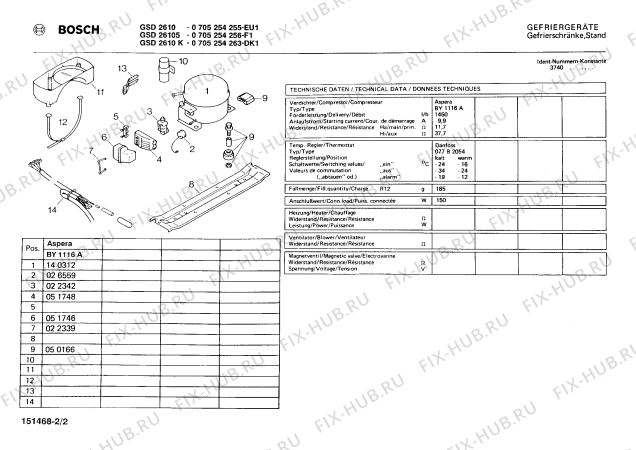 Взрыв-схема холодильника Bosch 0705254255 GSD2610 - Схема узла 02