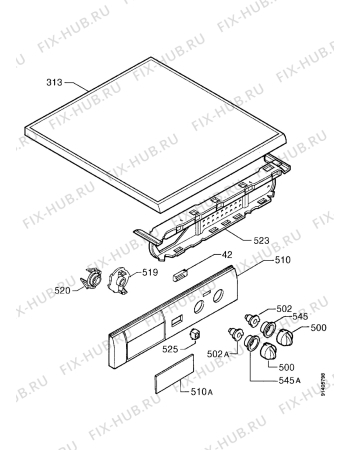 Взрыв-схема стиральной машины Zanussi FLF1022 - Схема узла Control panel and lid