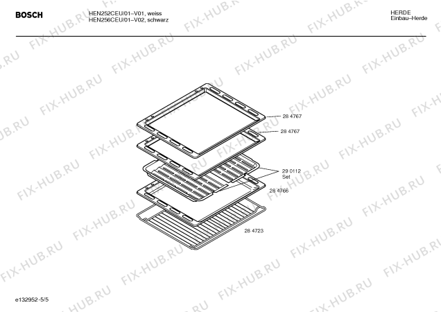 Схема №5 HEN252CEU с изображением Инструкция по эксплуатации для духового шкафа Bosch 00522838