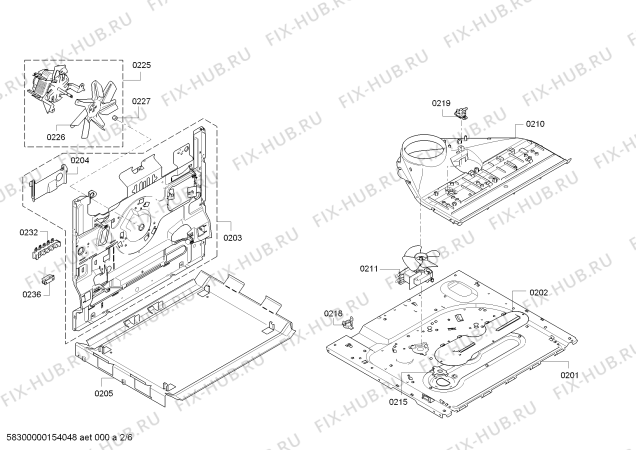 Взрыв-схема плиты (духовки) Bosch HEA23B455 - Схема узла 02