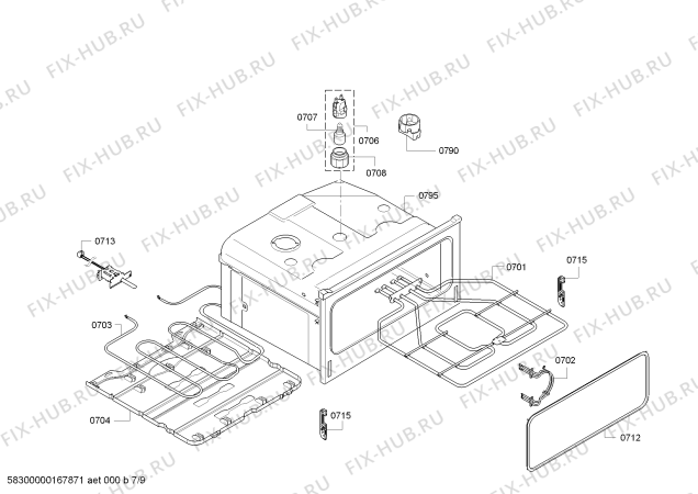 Схема №7 U16E74N5GB Neff с изображением Кольцевой тэн для плиты (духовки) Bosch 00752580