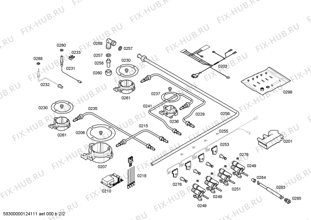 Взрыв-схема плиты (духовки) Bosch NPD615XBY - Схема узла 02