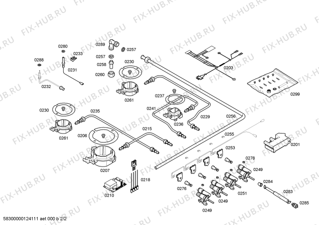 Взрыв-схема плиты (духовки) Bosch NPD615XEU - Схема узла 02