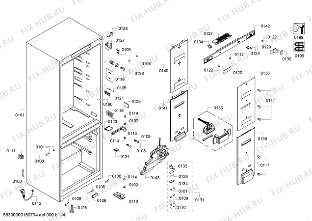 Схема №3 KGN49A03ME с изображением Дверь для холодильника Bosch 00247531