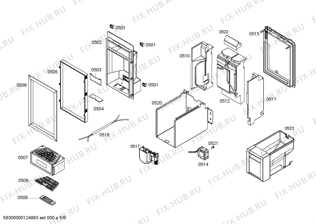 Взрыв-схема холодильника Bosch B18ID80NLP - Схема узла 05