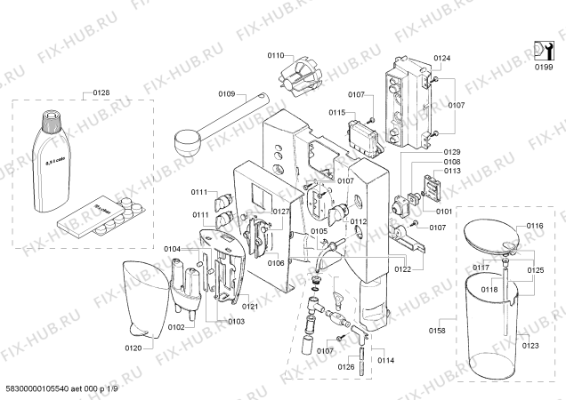 Схема №9 TCA6701CH, Benvenuto B60 с изображением Модуль управления для кофеварки (кофемашины) Bosch 00492353