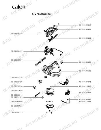 Схема №1 GV7621C0/23 с изображением Рукоятка для электроутюга Tefal CS-00130462