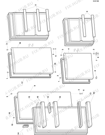 Схема №4 RG1145TI (F013399) с изображением Дверца для холодильной камеры Indesit C00051250