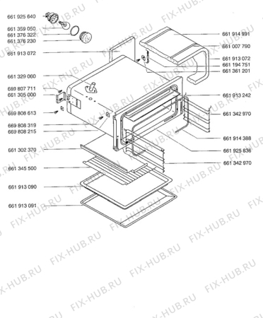 Взрыв-схема плиты (духовки) Aeg 5211V-D - Схема узла H10 Grill cavity assy