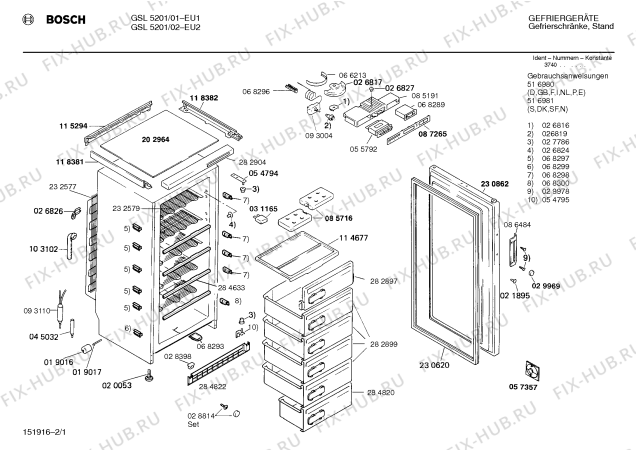 Схема №2 GSL5200 с изображением Панель для холодильника Bosch 00282904