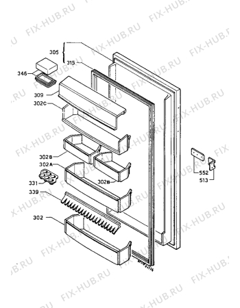 Взрыв-схема холодильника Electrolux ER2320I - Схема узла Door 003