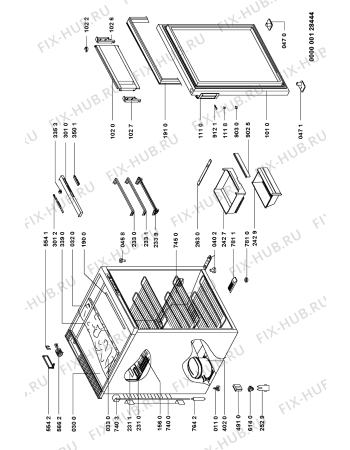 Схема №1 AFB 444/H с изображением Дверка для холодильной камеры Whirlpool 481244079084