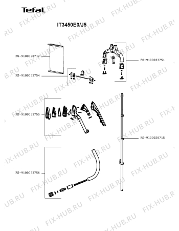 Схема №2 IT3450E0/J5 с изображением Труба для электропарогенератора Tefal FS-9100033756