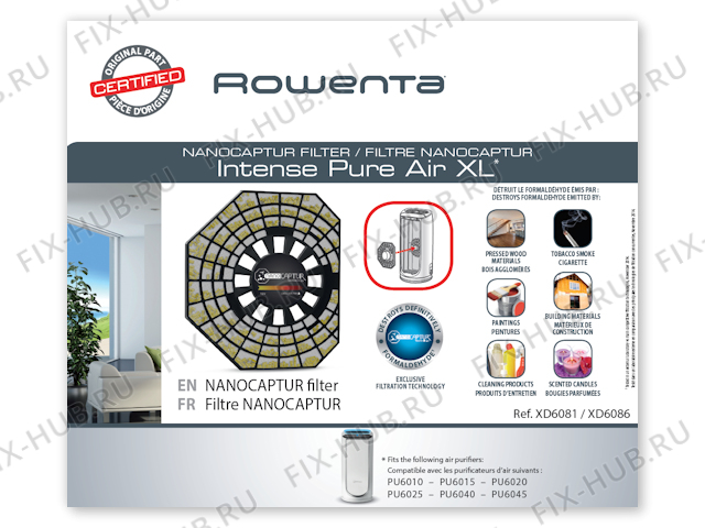 Большое фото - Микрофильтр для электроувлажнителя воздуха Rowenta XD6086U0 в гипермаркете Fix-Hub