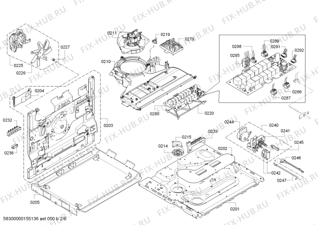 Взрыв-схема плиты (духовки) Bosch HEB73D551 - Схема узла 02