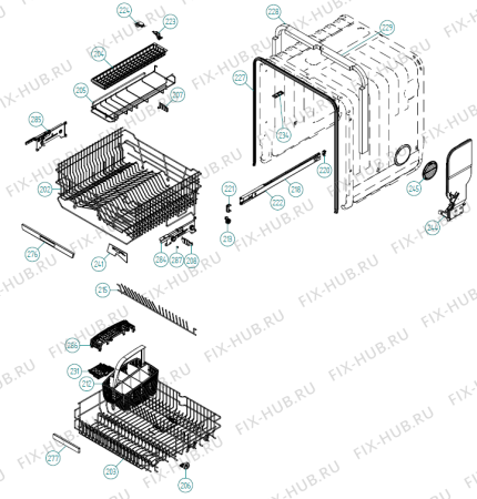 Взрыв-схема посудомоечной машины Pelgrim GVW999RVS-P01 XXL NL   -Titan FI Soft (341748, DW70.3) - Схема узла 02