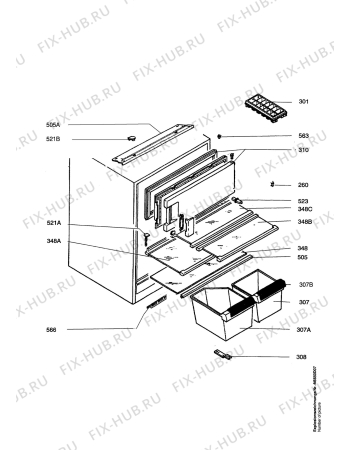 Взрыв-схема холодильника Elektra Bregenz KIR1550 - Схема узла Housing 001