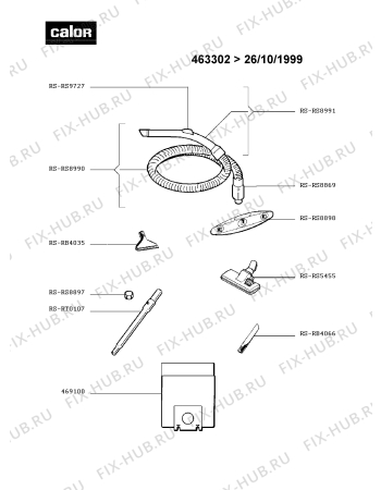 Взрыв-схема пылесоса Calor 463302 - Схема узла 463302FR.1_2