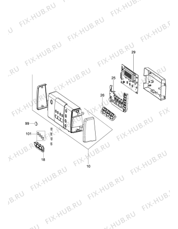 Взрыв-схема кофеварки (кофемашины) DELONGHI PRIMADONNA  ESAM6600 EX:3 - Схема узла 2