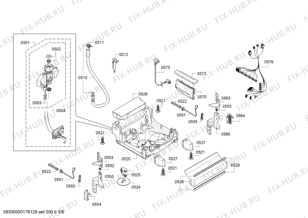 Схема №5 3VN500BA с изображением Столешница для посудомойки Bosch 00687515
