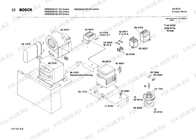 Взрыв-схема плиты (духовки) Bosch HEE6620 - Схема узла 04