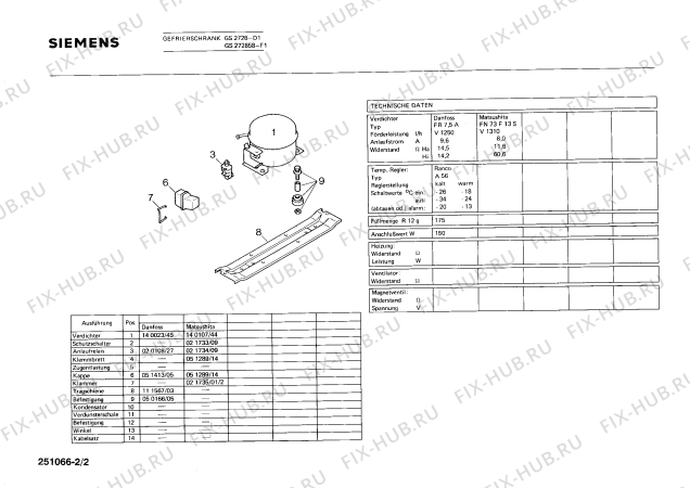 Взрыв-схема холодильника Siemens GS272858 - Схема узла 02