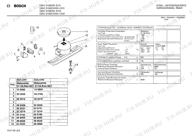 Схема №2 GSU3101CH с изображением Инструкция по эксплуатации для холодильника Bosch 00513432