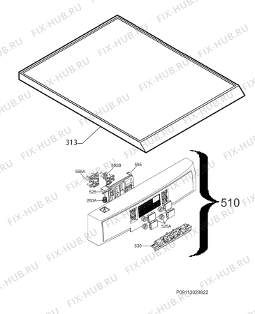 Взрыв-схема посудомоечной машины Rex Electrolux RSF4510ROX - Схема узла Command panel 037