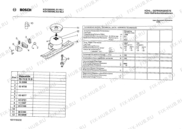 Взрыв-схема холодильника Bosch KGV2605NL - Схема узла 02