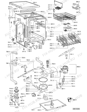 Схема №1 ADP 6838 WH с изображением Обшивка для посудомоечной машины Whirlpool 480140100108