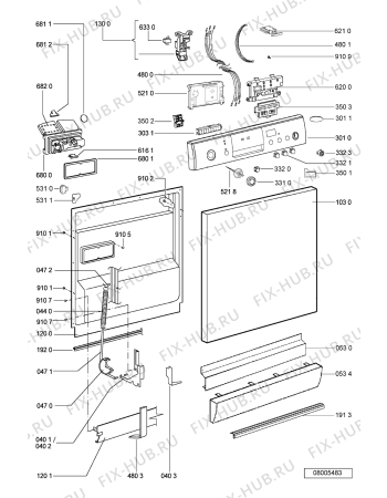 Схема №2 ADP 4736 IX с изображением Панель для посудомоечной машины Whirlpool 481245373356