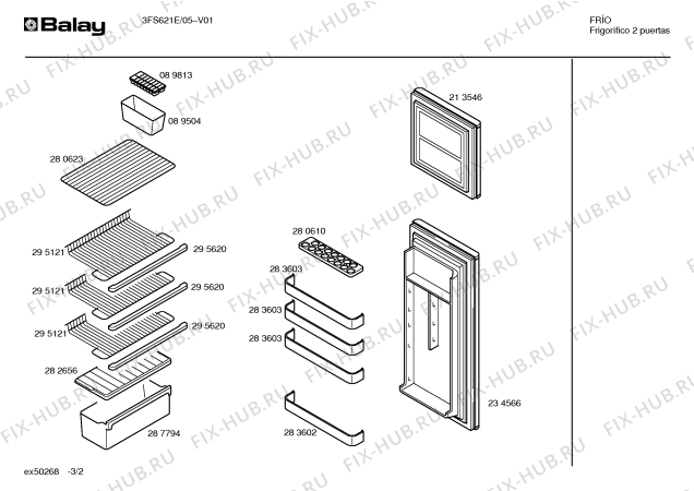 Схема №1 3FS621E с изображением Дверь для холодильной камеры Bosch 00234566