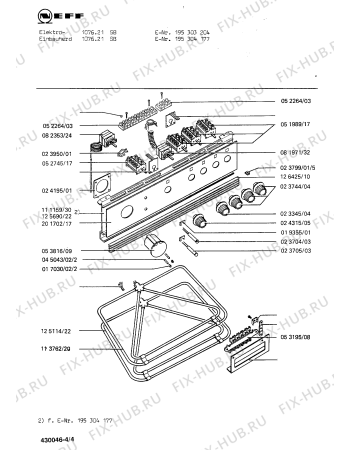 Взрыв-схема плиты (духовки) Neff 195303204 1076.21SB - Схема узла 04
