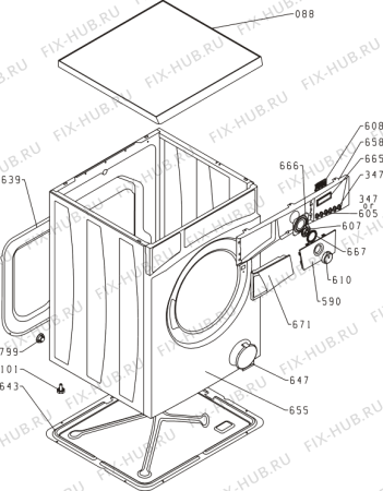 Схема №1 WA74183AL (284640, PS41/18A) с изображением Обшивка для стиральной машины Gorenje 239459