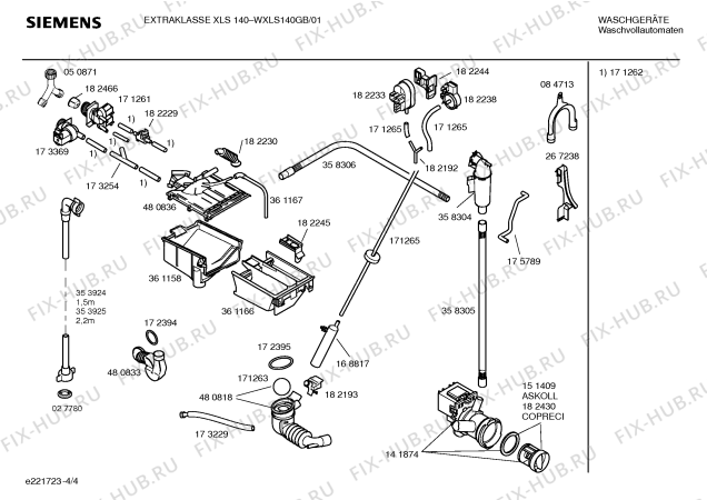 Взрыв-схема стиральной машины Siemens WXLS140GB SIEMENS Extraklasse XLS140 - Схема узла 04