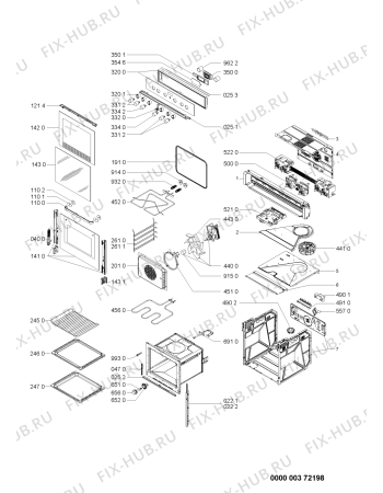 Схема №1 AKZ 195/NB с изображением Обшивка для плиты (духовки) Whirlpool 481061318591