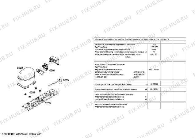 Взрыв-схема холодильника Siemens GS10DN22NE - Схема узла 02